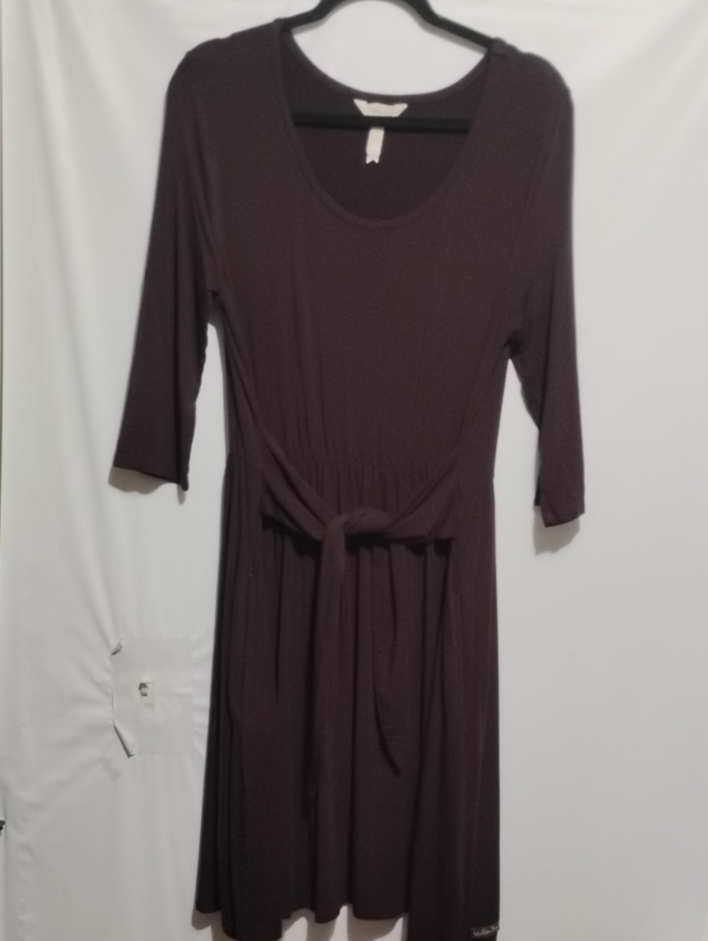 Matilda Jane ”Class Reunion Plum Scoop-Neck Tie-Waist Midi Dress